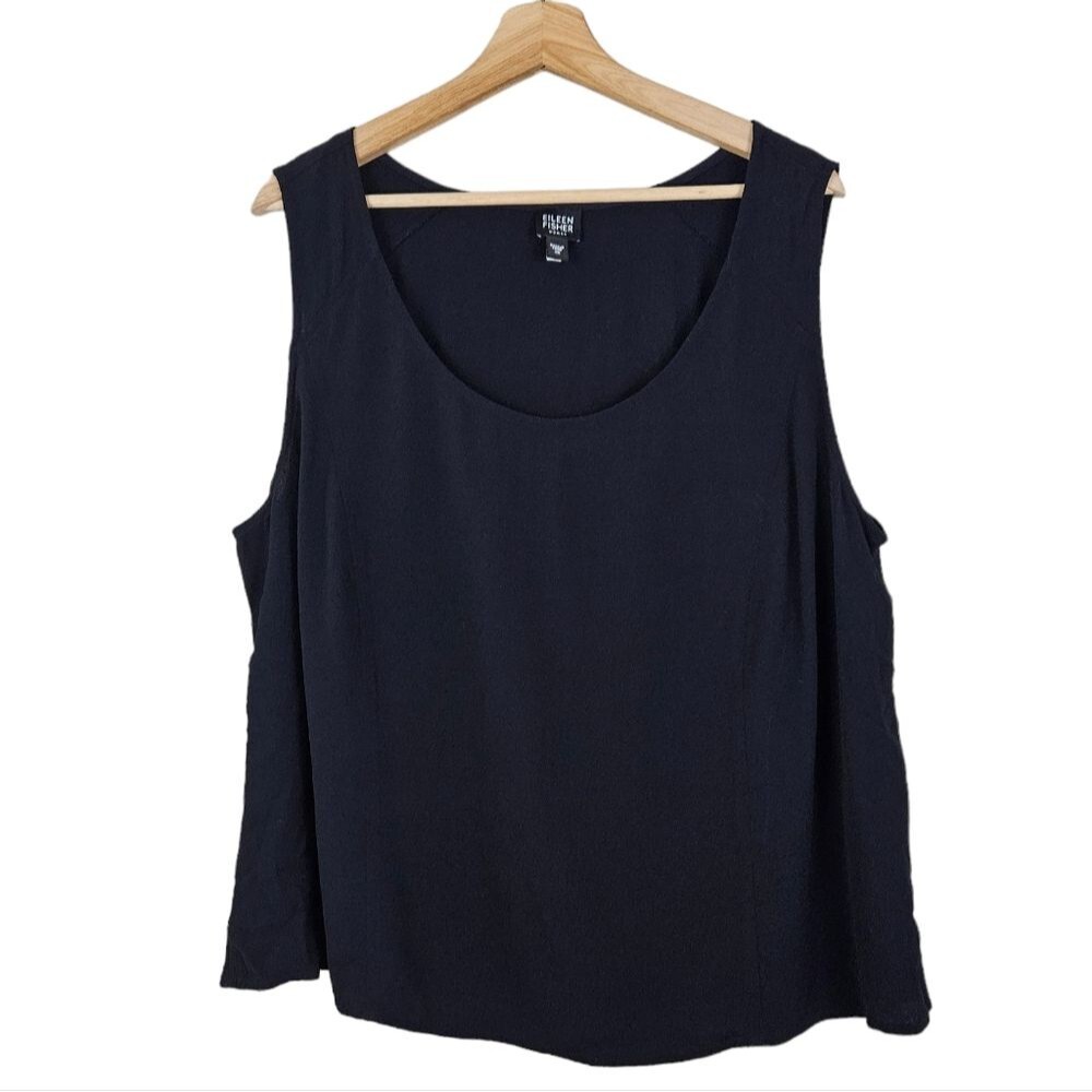 Eileen Fisher Woman Black Tank Top womens size 1X